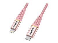 OtterBox Premium - Lightning-kabel - Lightning hane till USB-C hane - 1 m - skimrande rosa - Strömförsörjningsstöd 78-52556