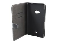 Insmat Exclusive - Skydd för mobiltelefon - läder - svart - för Nokia Lumia 625 650-2043