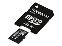 Transcend - Flash-minneskort (adapter, microSDHC till SD inkluderad) - 4 GB - Class 4 - microSDHC TS4GUSDHC4