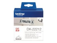 Brother DK-22212 - Permanent häftning - vit - Rulle (6,2 cm x 15,2 m) tejp - för Brother QL-1050, QL-500, QL-550, QL-560, QL-570, QL-600, QL-650, QL-710, QL-720, QL-820 DK22212