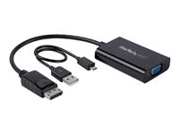 StarTech.com DisplayPort till VGA-adapter med audio - DisplayPort-/VGA-adapter - DisplayPort (hane) till HD-15 (VGA), minijack, Mikro-USB typ B (endast ström) (hona) - DisplayPort 1.2 - 18.4 m - aktiv, 1920 x 1200 (WUXGA) stöd - svart - för P/N: DK30CH2DEP, DK30CH2DEPUE, TB32DP14, TB32DP2T, TB3DK2DHV, TB3DK2DHVUE, TB3DKDPMAWUE DP2VGAA