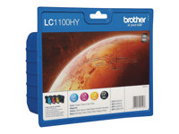Brother LC1100HY Value Pack - 4-pack - Lång livslängd - svart, gul, cyan, magenta - original - bläckpatron - för Brother DCP-6690CW LC1100HYVALBPDR