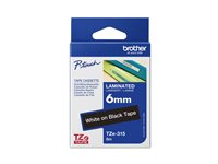 Brother TZe-315 - Standardlim - vitt på svart - Rulle (0,6 cm x 8 m) 1 kassett(er) bandlaminat - för Brother P-Touch EDGE PT-P750WVP and P-Touch models. TZE315
