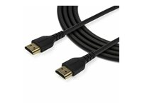 StarTech.com 1.5m (4.9ft) Premium High Speed HDMI Cable with Ethernet, 4K - Premium hög hastighet - HDMI-kabel med Ethernet - HDMI hane till HDMI hane - 1.5 m - skärmad - svart - passiv, 4K60 Hz (4096 x 2160) stöd, robust, HDR-stöd RHDMM150CMP