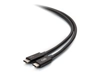 C2G 2.5ft Thunderbolt 4 USB C Cable - USB C to USB C - 40Gbps - M/M - Thunderbolt-kabel - USB-C (hane) till USB-C (hane) - USB 3.2 / DisplayPort 2.1 / Thunderbolt 4 - 30 V - 76 cm - USB-strömförsörjning (100W), 8K60Hz stöd, 4K60 Hz (4096 x 2160) stöd, Ethernet-stöd - svart C2G28886