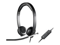Logitech USB Headset Stereo H650e - Headset - på örat - kabelansluten 981-000519