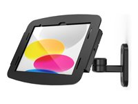 Compulocks iPad 10th-11th (A16) Gen Space Enclosure Swing Wall Mount Black - Monteringssats (hölje, VESA-fäste med svängarm, monteringsmaskinvara) - svängarm - för surfplatta - låsbar - höggradig aluminium - svart - skärmstorlek: 10.9" - monteringsgränssnitt: 100 x 100 mm - väggmonterbar, bänkskiva, disk-monteringsbar - för Apple 10.9-inch iPad (10:e generation) 827B209IPDSB