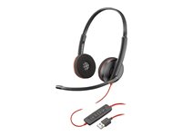 Poly Blackwire 3220 - 3200 Series - headset - på örat - kabelansluten - USB-A - svart - Skype-certifierat, Cisco Jabber-certifierad, Avaya-certifierad 80S02A6
