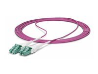 StarTech.com 3m (10ft) LC/LC (UPC) OM4 Multimode Fiber Optic Cable, OFNR - Patch-kabel - LC/UPC duplex multimode (hane) till LC/UPC duplex multimode (hane) - 3 m - 1.6 mm - fiberoptisk - duplex - 50/125 mikron - OM4 - OFNR - startkabel - erika-violett OM4RLCLC3M