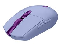 Logitech G G305 - Mus - optisk - 6 knappar - trådlös - 2.4 GHz - trådlös USB-mottagare - lila 910-006022