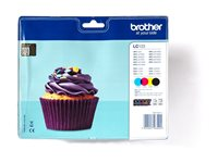 Brother LC123 Value Pack - 4-pack - Lång livslängd - svart, gul, cyan, magenta - original - blister med akustiskt / elektromagnetiskt alarm - bläckpatron - för Brother DCP-J132, J172, J552, J752, MFC-J470, J4710, J650, J6520, J6720, J6920, J870 LC123VALBPDR
