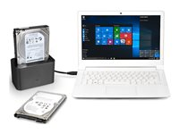 PORT - HDD dockningsstation - fack: 1 - 2,5 tum/3,5 tum delad - SATA 3Gb/s - USB 3.0 - svart 900040