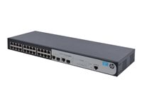 HPE 1910-24 Switch - Switch - L3 - Administrerad - 24 x 10/100 + 2 x kombinations-Gigabit SFP - rackmonterbar JG538A#ABB