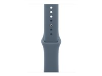 Apple - Band för smart klocka - 46mm - M/L (passar handleder på 160 - 210 mm) - ankare blå - för Watch Hermès Series 9, SE 3, Series 10, Series 11, Series 8, Series 9, Ultra 2, Ultra 3 MFGY4ZM/A