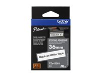 Brother TZe-S261 - Extrastark häftning - svart på vitt - Rulle 3,6 cm x 8 m) 1 kassett(er) bandlaminat - för P-Touch PT-3600, 9200, 9400, 9500, 9600, 9800, D800; P-Touch Cube PT-P910 TZES261