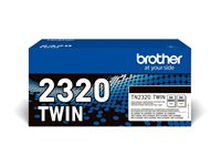Brother TN2320 TWIN - 2-pack - Lång livslängd - svart - original - tonerkassett - för Brother DCP-L2500, L2540, L2560, HL-L2360, L2365, MFC-L2700, L2720, L2740 TN2320TWIN