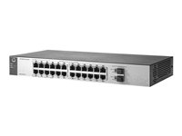 HPE PS1810-24G Switch - Switch - Administrerad - 24 x 10/100/1000 + 2 x Gigabit SFP - skrivbordsmodell, rackmonterbar, väggmonterbar - för ProLiant DL20 Gen9, DL20 Gen9 Entry, DL20 Gen9 Performance J9834A#ABB