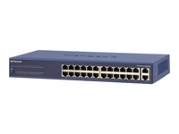 NETGEAR FS526Tv2 - Switch - Administrerad - 24 x 10/100 + 2 x 10/100/1000 - rackmonterbar, skrivbordsmodell FS526T-200EUS