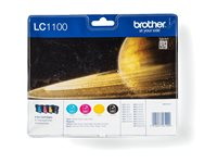 Brother LC1100 Value Pack - 4-pack - svart, gul, cyan, magenta - original - bläckpatron - för Brother DCP-185C, DCP-6690CW, MFC-490CW, MFC-5490CN, MFC-990cw LC1100VALBPDR