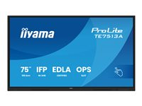 iiyama ProLite TE7513A-B1AG - 75" Diagonal klass (74.5" visbar) LED-bakgrundsbelyst LCD-skärm - interaktiv digital skyltning - med pekskärm (multi-touch) / PC-anslutning som tillval - 4K UHD (2160p) 3840 x 2160 - svart ram med matta ytor TE7513A-B1AG