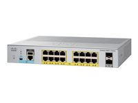 Cisco Catalyst 2960L-SM-16PS - Switch - smart - 16 x 10/100/1000 + 2 x gigabit SFP (upplänk) - insticksmodul - PoE+ (120 W) WS-C2960L-SM-16PS