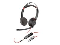 HP Poly Blackwire 5220 - Headset - på örat - kabelansluten - USB-C, 3,5 mm kontakt - svart - Certifierad för Skype for Buisness, Cisco Jabber-certifierad, Avaya-certifierad, Certifierad för Microsoft-teams, Zoomcertifierad, UC-certifierad, Works With Chromebook Certified 8X231AA