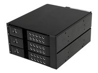StarTech.com Flyttbart hyllfritt bakpanelställ i aluminium med hot swap-funktion för tre 3,5" SAS II/SATA III – 6 Gbps HDD - Förvaringsmobilrack - 2.5" - svart - för P/N: 25SAT35HDD, PEXMSATA3422, PEXMSATA343 HSB3SATSASBA